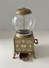 Jelly Belly 2007 Gold Candy Dispenser Glass Globe Crank 8.5” Vintage Style picture