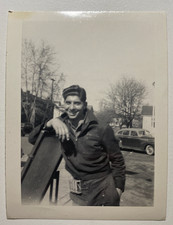 Vintage 1940s Texaco Gas Station Employee Photo Hamilton Ohio Uniform 1941 Car picture