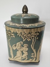 Vintage Greek Blue & White Chariots Of Venus/Apotheosis Of Homer Tin Regal Crown picture