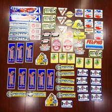 Lot of 65 Vintage 60s 70s Drag Racing Automotive Hot Rod Decal Sticker Toolbox picture