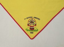 Vintage 1969 BSA 7th National Jamboree Yellow Neckerchief Triangle picture