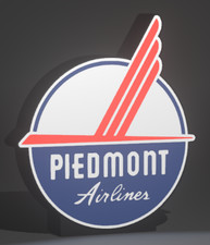 Lighted Piedmont Airlines Sign – USB Powered – Vintage Style Aviation Collectibl picture