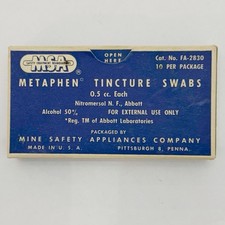 VTG Metaphen Tincture Swabs Box 1 Swab Mercury Medical Prop picture