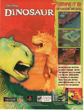 2000 Video Game Promo PRINT AD ART - WALT DISNEY DINOSAUR - GBC Playstation PS1 picture