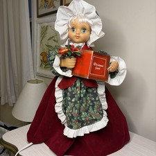 VINTAGE 1990s Kmart TrimAHome Animated Christmas Caroler Doll Motionette WORKING picture
