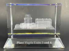 Nuclear Power Plant Vogtle Units 3 & 4 3D Etched Glass Block picture