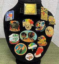 15 Vtg Hot Air Balloon Enamel Pins Various Sponsors Fiesta, Kodak, Subaru, KAIBF picture
