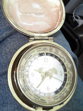VINTAGE Westclox Round World Travel Folding Alarm Clock, Made in Japan, 2 3/4