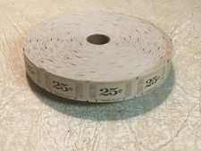 Vintage/antique amusement park ticket Roll 25 Cents NEW Indiana Ticket Company picture