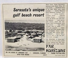 1972 Far Horizons Beach Resort Sarasota Florida Longboat Key Original Print Ad picture