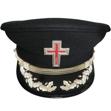 Sir Knight Fatigue Cap – Knights Templar Commandery – Silver Vinework Badge picture