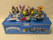 Skylanders SWAP Force Figures Lot of 14 & Blue Hard Storage Case Bins Car Traps picture