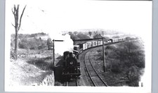 TRAIN AROUND THE BEND real photo postcard rppc steam locomotive engine railroad picture