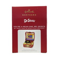 2021 Hallmark Dr. Seuss's You’re A Mean One, Mr. Grinch Record Player Ornament picture
