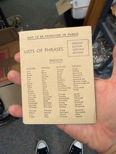 WWII US ARMY INFANTRY AIR FORCE DOWN PILOT LIST OF PHRASES PASS BOOKLET picture