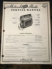 Motorola Auto Radio ( Service Manual ) Mopar 607 For Dodge D-41 & D-42 Cars picture