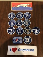 ORIGINAL GREYHOUND BUS DRIVER SAFETY Patches 1960-80’s RETIRED DRIVER 45 YEARS picture