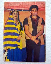 Vintage Bollywood Sridevi & Sunny Deol Rare Original Postcard Traditional Look picture