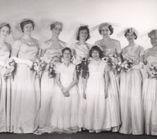 Wedding Party Women Unknown Location RPPC Real Photo Postcard picture