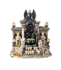 9.75 in. H Lighted Resin Halloween Haunted House Village picture