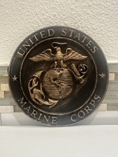 Hand Painted U.S. United States Marine Corps 8” X 8” 3d Wall Art Plaque USMC picture