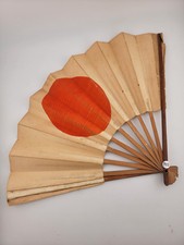 Extremely Rare Imperial Japan WWII Patriotic Meatball Flag Fan. One Of A Kind. picture