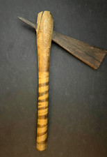 ANTIQUE WAR CLUB Authentic African Artifact Hand Carved picture