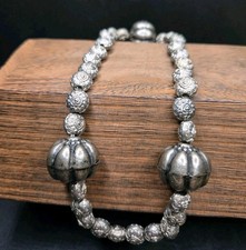 Antique Yemeni Silver Misbaha 33 Tasbih Prayer Beads Heavy 64g Bedouin Tribal picture