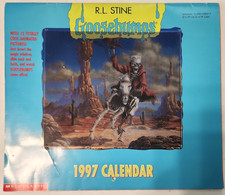 VINTAGE 1997 ANIMATED moving GOOSEBUMPS CALENDAR R.L. Stine RARE collect +slider picture