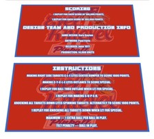 Bally Evel Knievel Pinball Custom Apron Instruction Cards Hi Resolution picture