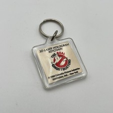 1984 Ghostbusters 3D Hologram Movie Logo Keychain Key Ring picture