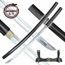 MOSHIRO Shirasaya Functional Katana Bushido Ebony Sword Full Tang Battle Ready picture