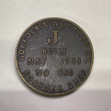 Rare Norfolk & Western Class J Belt Buckle Roanoke Shops May 1950 MM Associates picture
