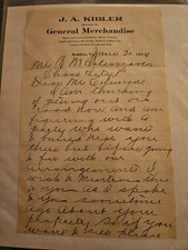 19J A Kibler General Merchandise Red Dirt VA Letterhead Henry Kibler Pioneer picture