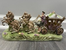 Vintage Capodimonte Armani Horse Drawn Royal Carriage Cinderella Porcelain Rare picture