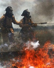 AIR FORCE FIREFIGHTER SIMULATION EXERCISE 8x10 GLOSSY PHOTO PRINT picture