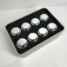 Qanba Gravity KS 30mm Silent Snap-In Arcade Fight Stick Buttons Metallic Silver picture