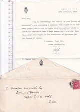 1907 1st Duke Fife Letter - JP Memorial for J R Seager to Sir T B Morrish + Env picture
