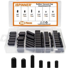 100Pcs Rubber Vacuum Caps Kit 3/16 5/32 7/32 1/4 5/16 3/8 Hose Carb Automotive picture