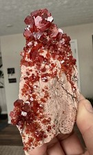 Vanadinite Large Bright Red Crystals On Matrix From ACF Mine Mibladen Morocco picture