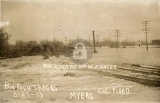 1913 Columbus Ohio Flood Big Four railroad occupation RPPC Photo Postcard COPY picture