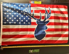 Hunting Flag FREE USA SHIP Deer Antler USA Turkey Outdoors Redneck USA Sign 3x5' picture