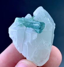 84 Carat Tourmaline Crystal With Quartz Specimen From Afghanistan  picture
