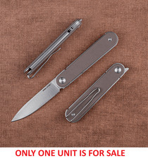 Real Steel Iris Folding Knife 3″ 12C27 Sandvik Steel Blade Brown G10 Handle picture