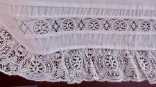 Vintage Laura Ashley White Sheet with Bridal Lace - Full/Double B365 picture