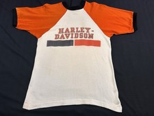 Vintage 70s Harley Davidson Champion Blue Bar Durene Jersey T-Shirt Sz S USA picture