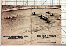 Gary Nixon Pirelli Tires Dirt Track Motorcycle Racing Vintage Magazine Ad picture