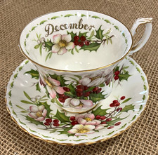 Royal Albert Bone China Christmas Rose December Tea Cup & Saucer Set picture