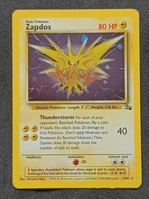 Pokemon TCG Fossil Zapdos 15/62 1999-2000 Cosmos Holo Card Tempest Gift Box - MP picture
