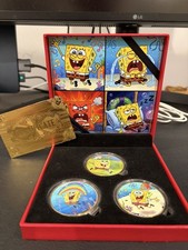 SpongeBob Square Pants 24k Gold Plated Collectible Coin Set (3) picture